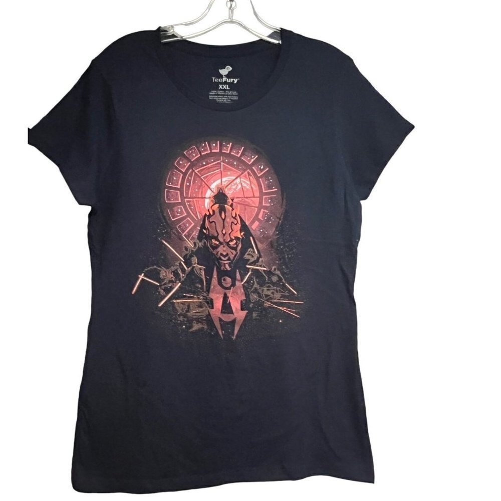 TeeFury Womens Juniors Navy Blue Graphic T-Shirt 2XL Novelty Stretch Cotton New